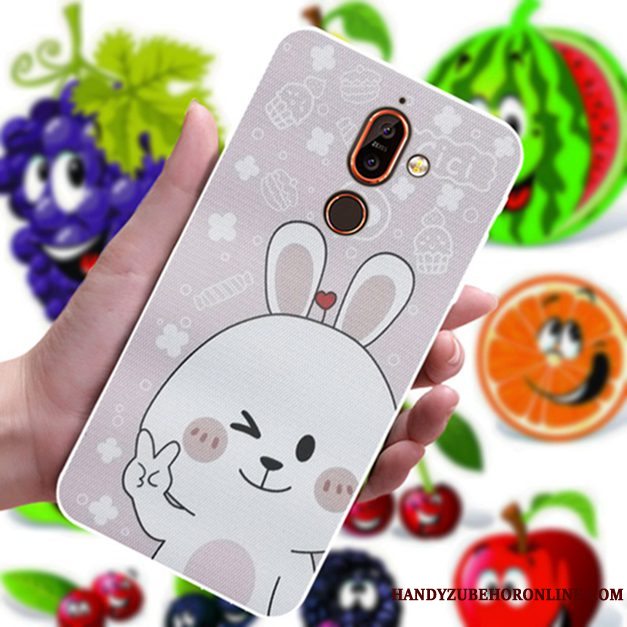 Etui Nokia 7 Plus Cartoon Blomster Elskeren, Cover Nokia 7 Plus Gul Anti-fald