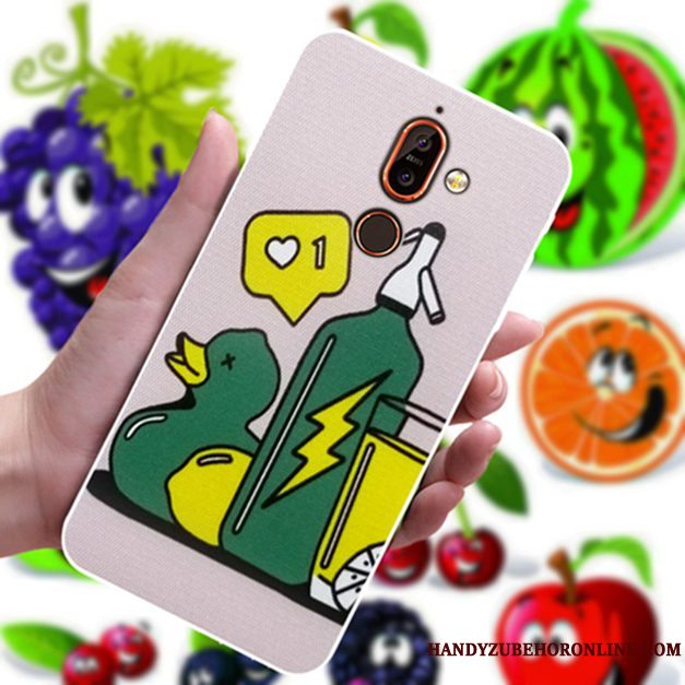 Etui Nokia 7 Plus Cartoon Blomster Elskeren, Cover Nokia 7 Plus Gul Anti-fald