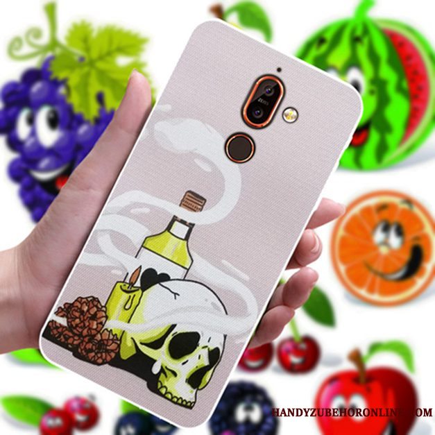 Etui Nokia 7 Plus Cartoon Blomster Elskeren, Cover Nokia 7 Plus Gul Anti-fald