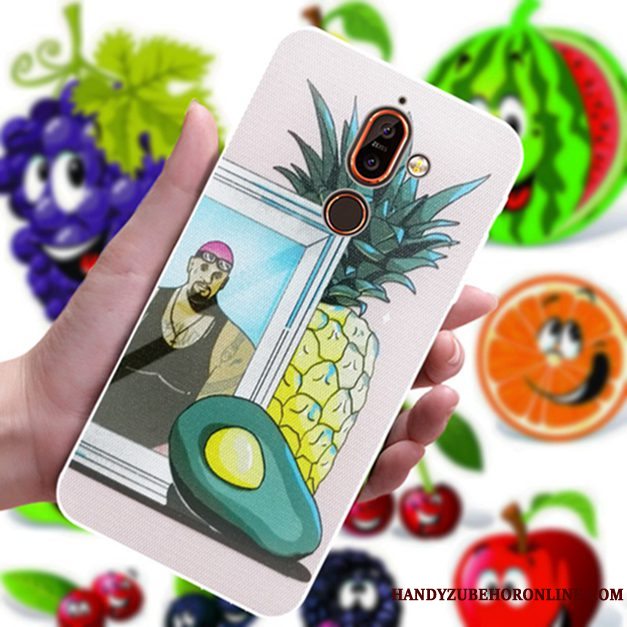 Etui Nokia 7 Plus Cartoon Blomster Elskeren, Cover Nokia 7 Plus Gul Anti-fald