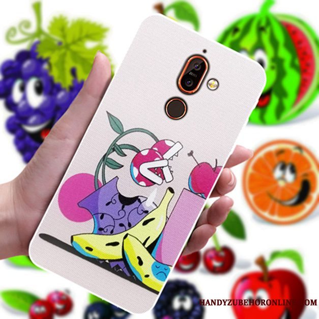 Etui Nokia 7 Plus Cartoon Blomster Elskeren, Cover Nokia 7 Plus Gul Anti-fald