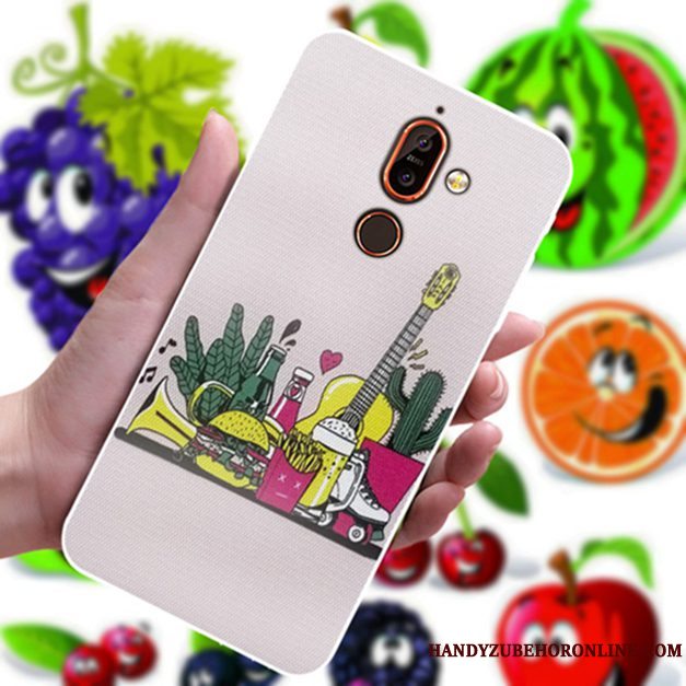 Etui Nokia 7 Plus Cartoon Blomster Elskeren, Cover Nokia 7 Plus Gul Anti-fald