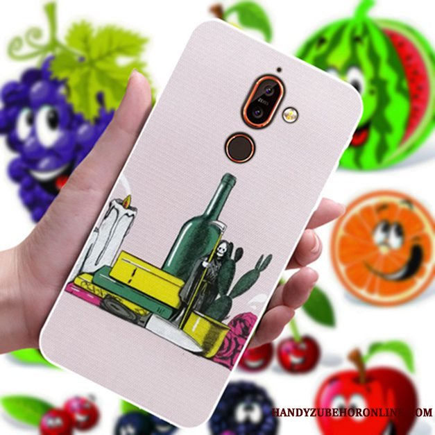 Etui Nokia 7 Plus Cartoon Blomster Elskeren, Cover Nokia 7 Plus Gul Anti-fald