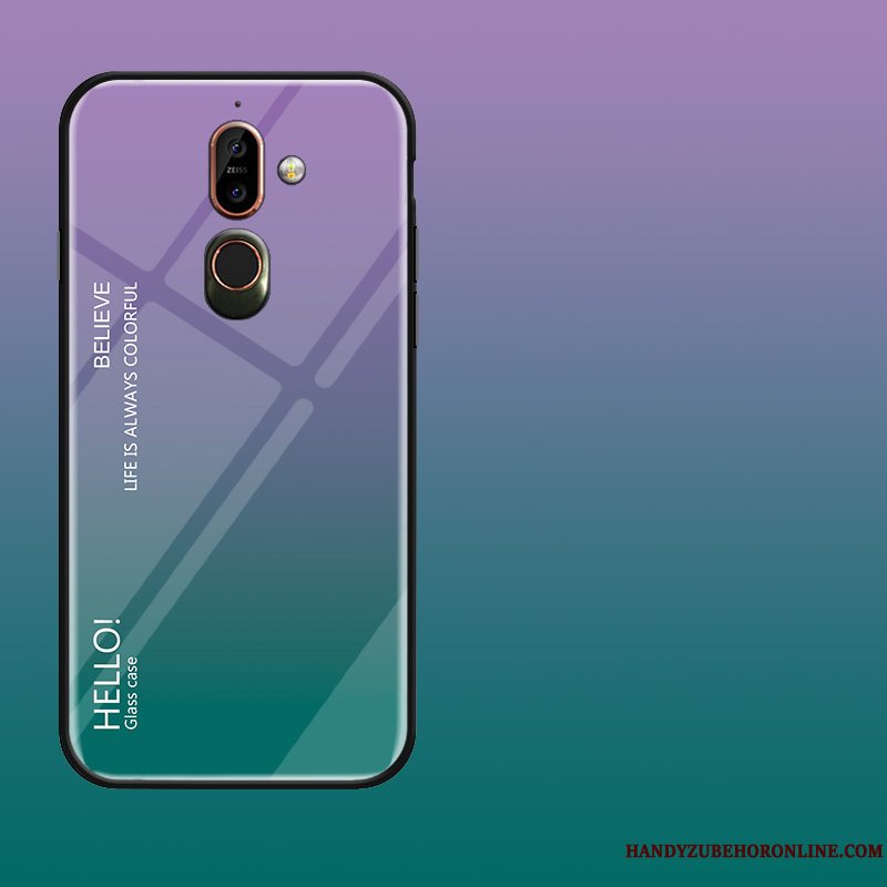 Etui Nokia 7 Plus Kreativ Telefonlilla, Cover Nokia 7 Plus Beskyttelse Glas Gradient