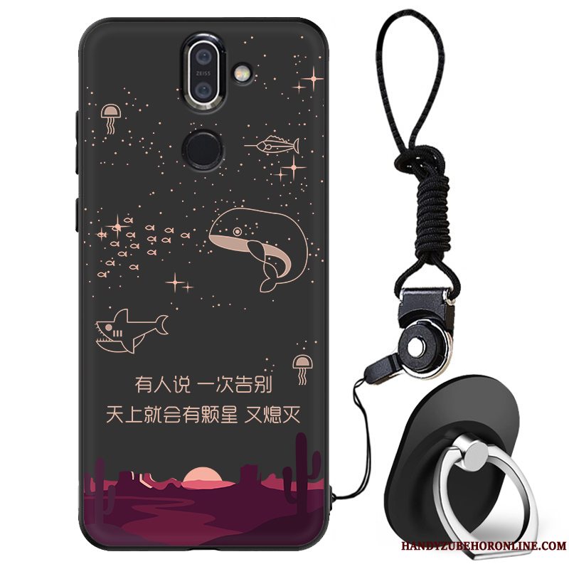 Etui Nokia 7 Plus Silikone Sort Telefon, Cover Nokia 7 Plus Tasker Af Personlighed Trendy