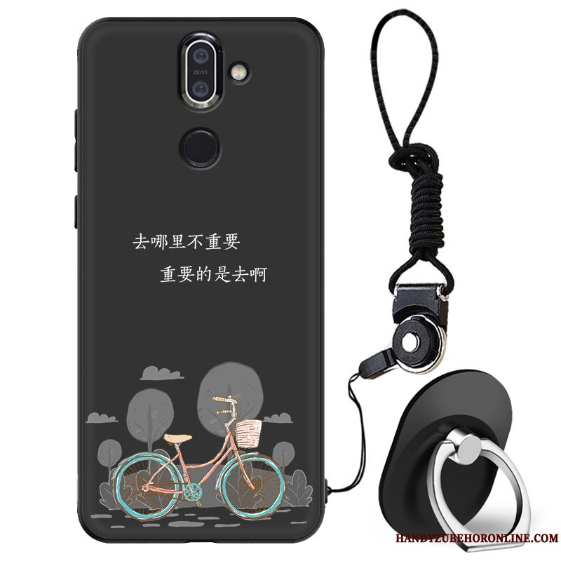 Etui Nokia 7 Plus Silikone Sort Telefon, Cover Nokia 7 Plus Tasker Af Personlighed Trendy