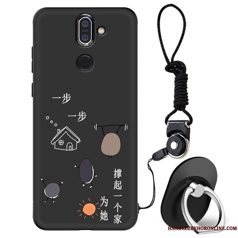 Etui Nokia 7 Plus Silikone Sort Telefon, Cover Nokia 7 Plus Tasker Af Personlighed Trendy