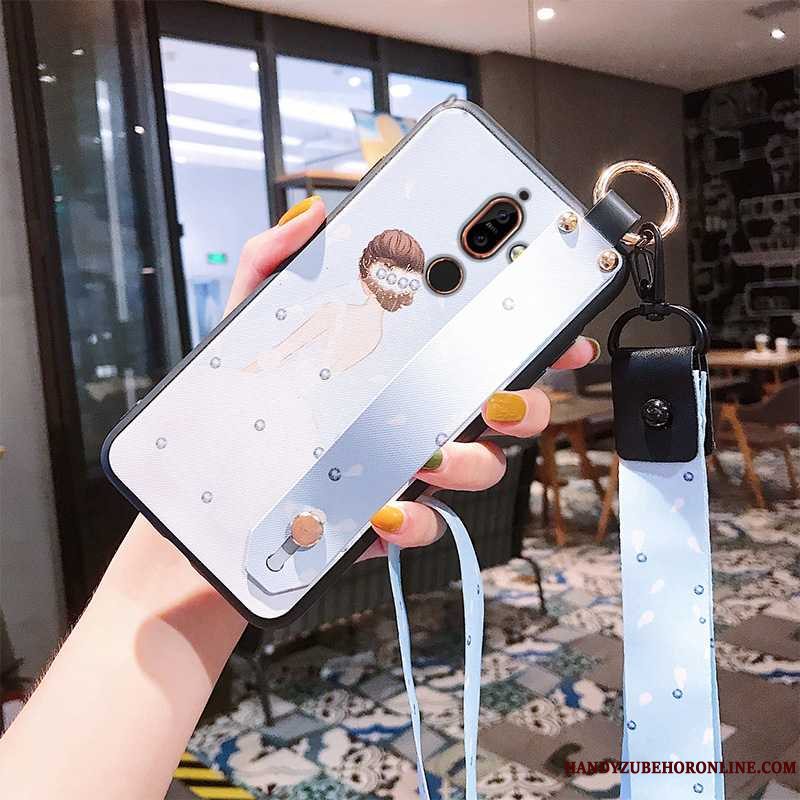 Etui Nokia 7 Plus Skønhed Lyserød, Cover Nokia 7 Plus Pu Telefon