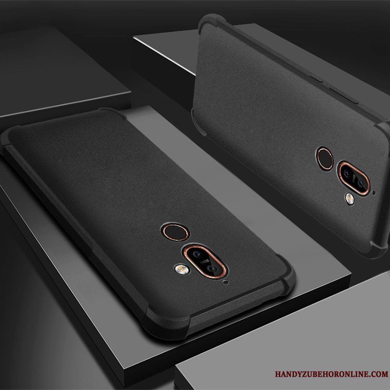 Etui Nokia 7 Plus Tasker Nubuck Telefon, Cover Nokia 7 Plus Beskyttelse Lilla Anti-fald