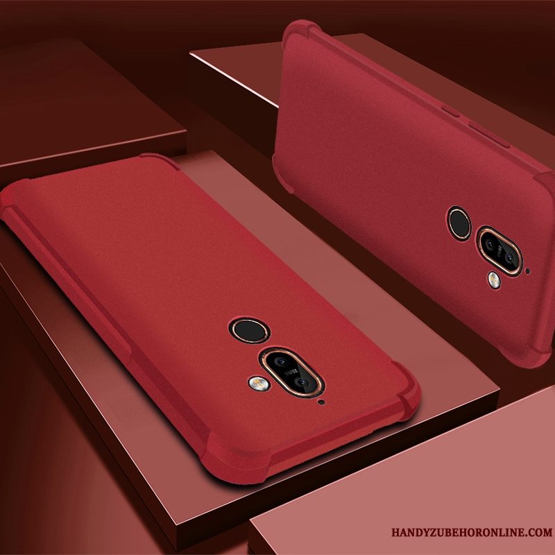 Etui Nokia 7 Plus Tasker Nubuck Telefon, Cover Nokia 7 Plus Beskyttelse Lilla Anti-fald