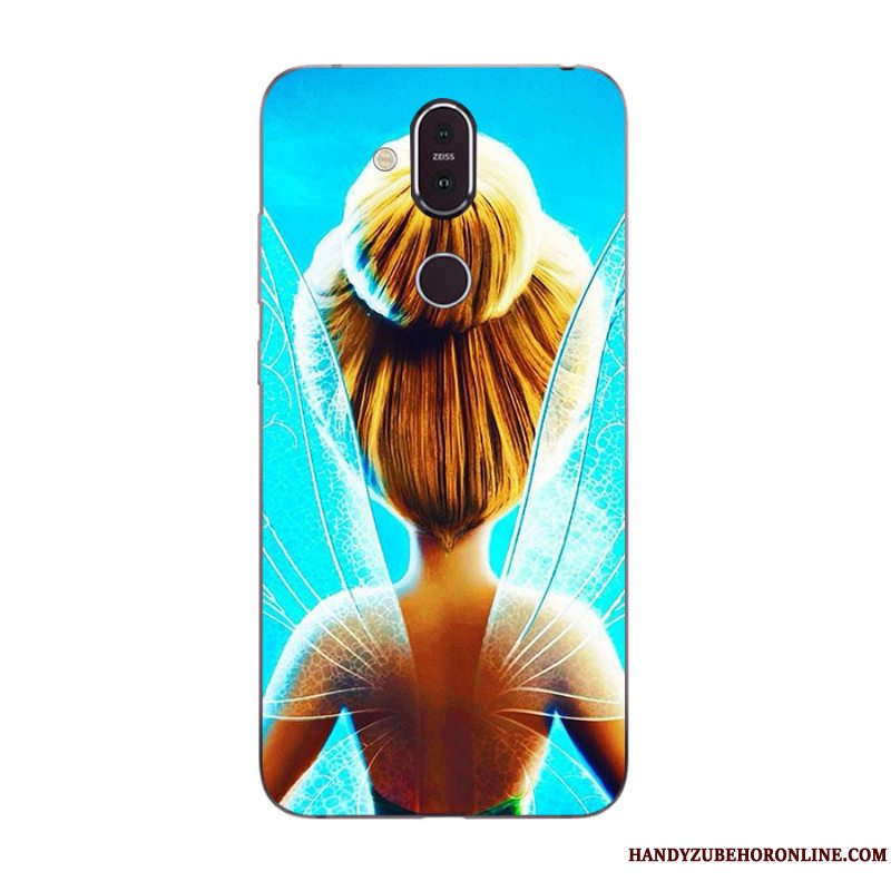 Etui Nokia 8.1 Cartoon Anti-fald Ny, Cover Nokia 8.1 Malet Grøn