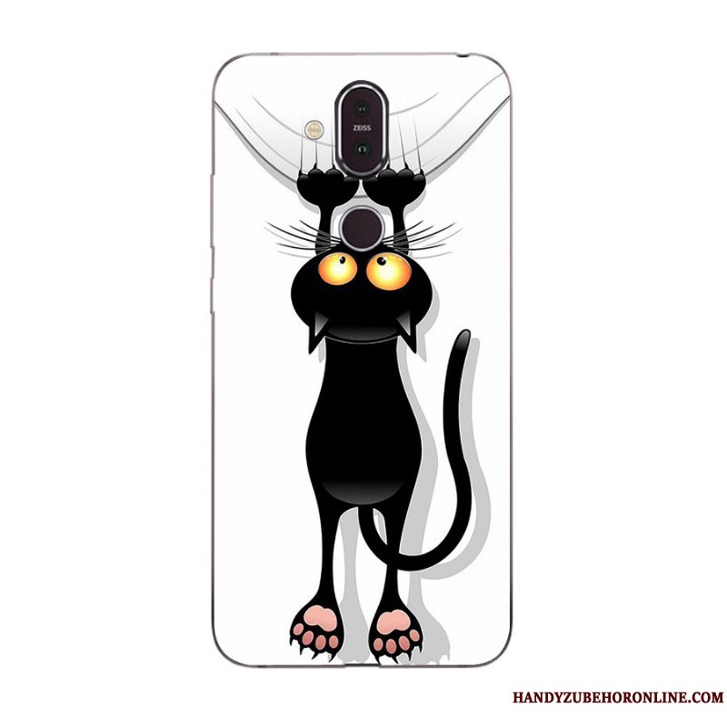 Etui Nokia 8.1 Cartoon Anti-fald Ny, Cover Nokia 8.1 Malet Grøn