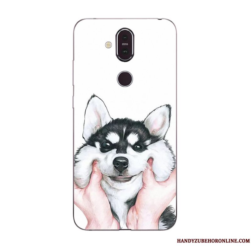 Etui Nokia 8.1 Cartoon Anti-fald Ny, Cover Nokia 8.1 Malet Grøn