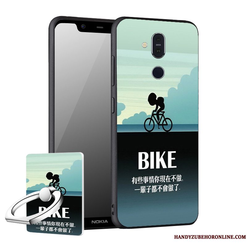 Etui Nokia 8.1 Support Telefonrød, Cover Nokia 8.1 Blød Nubuck Anti-fald