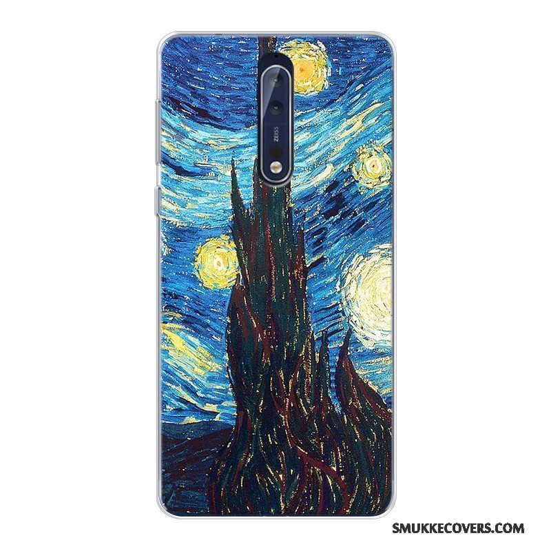 Etui Nokia 8 Blød Kunst Original, Cover Nokia 8 Tasker Telefonstjerneklar