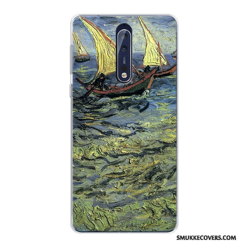 Etui Nokia 8 Blød Kunst Original, Cover Nokia 8 Tasker Telefonstjerneklar