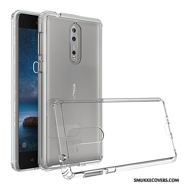 Etui Nokia 8 Kreativ Gennemsigtig Sort, Cover Nokia 8 Beskyttelse Europa Ramme