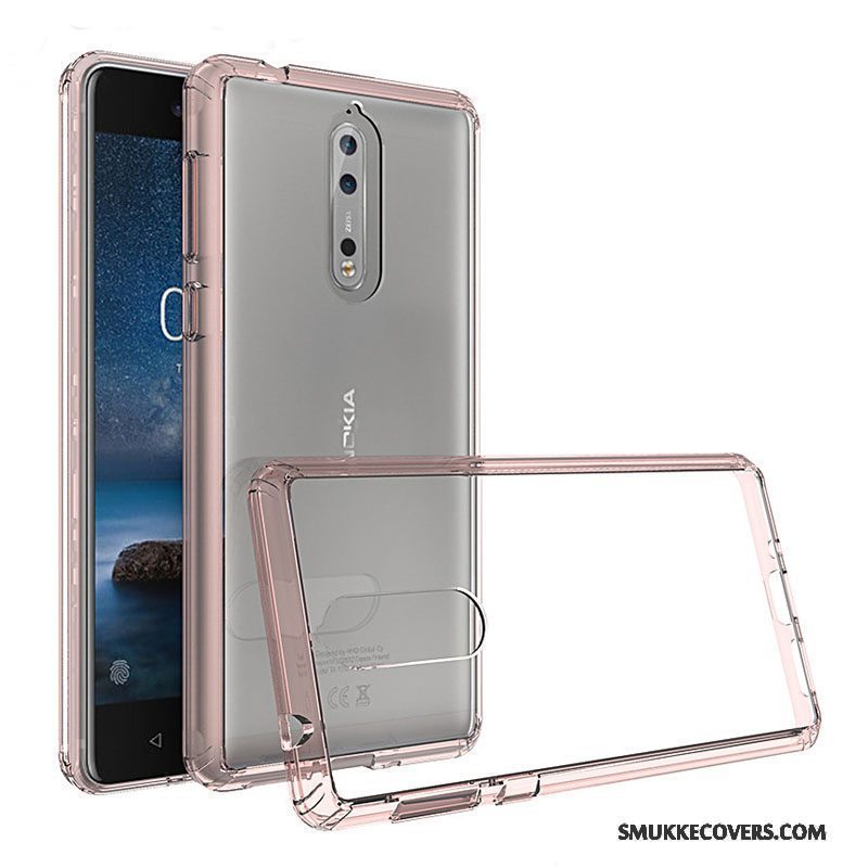 Etui Nokia 8 Kreativ Gennemsigtig Sort, Cover Nokia 8 Beskyttelse Europa Ramme