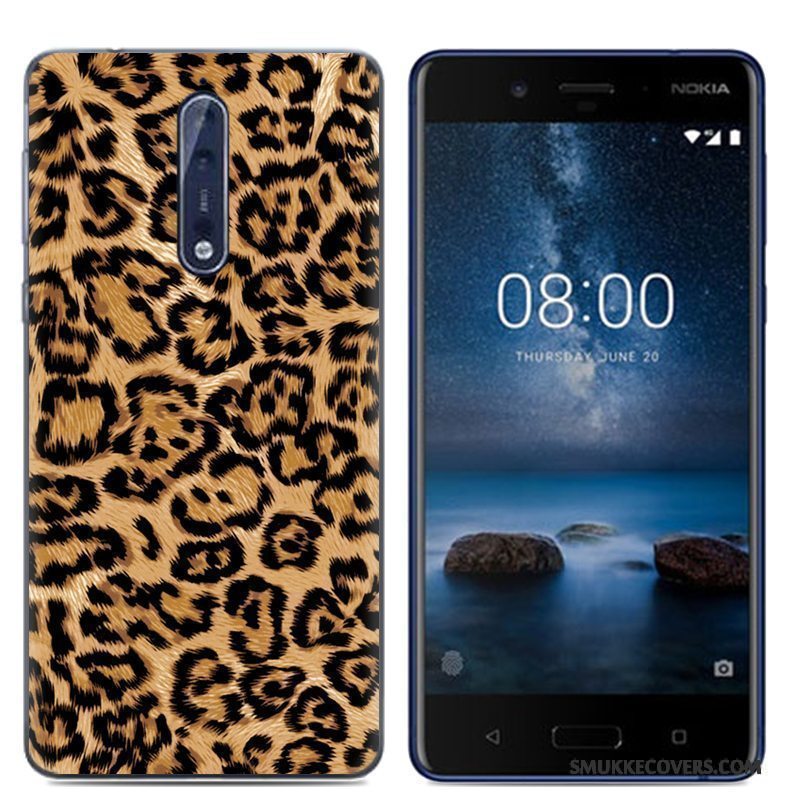 Etui Nokia 8 Kreativ Telefonaf Personlighed, Cover Nokia 8 Cartoon Hvid