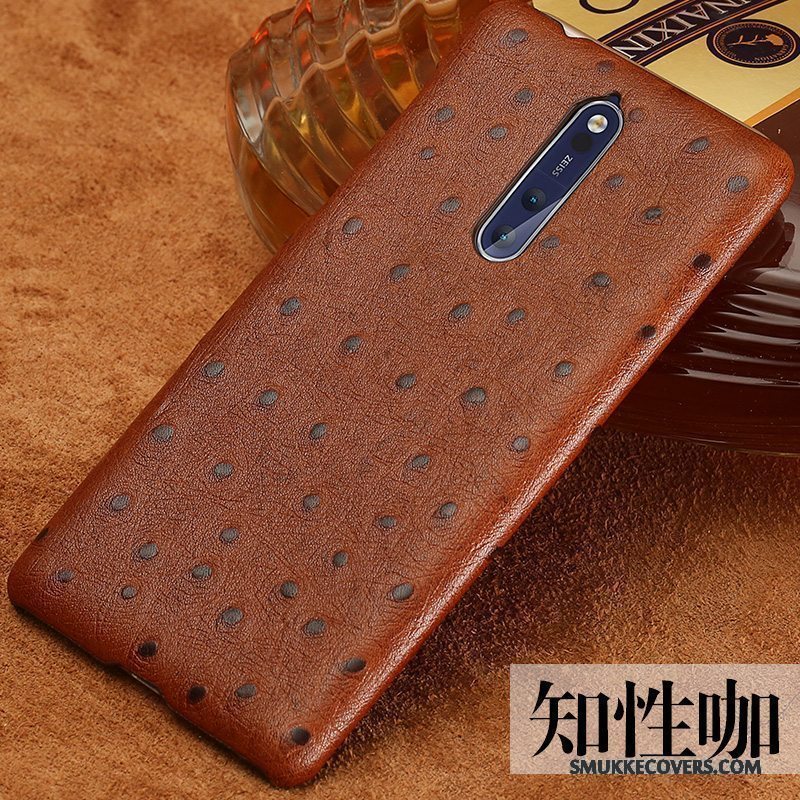 Etui Nokia 8 Læder Trend Anti-fald, Cover Nokia 8 Vintage Sort Tilpas