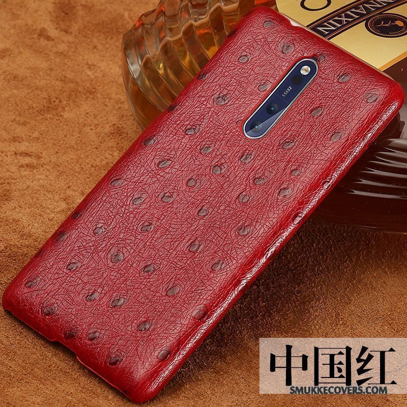 Etui Nokia 8 Læder Trend Anti-fald, Cover Nokia 8 Vintage Sort Tilpas