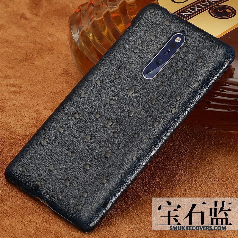 Etui Nokia 8 Læder Trend Anti-fald, Cover Nokia 8 Vintage Sort Tilpas