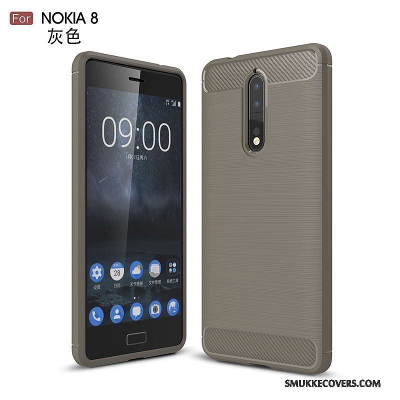 Etui Nokia 8 Tasker Anti-fald Telefon, Cover Nokia 8 Beskyttelse Grå