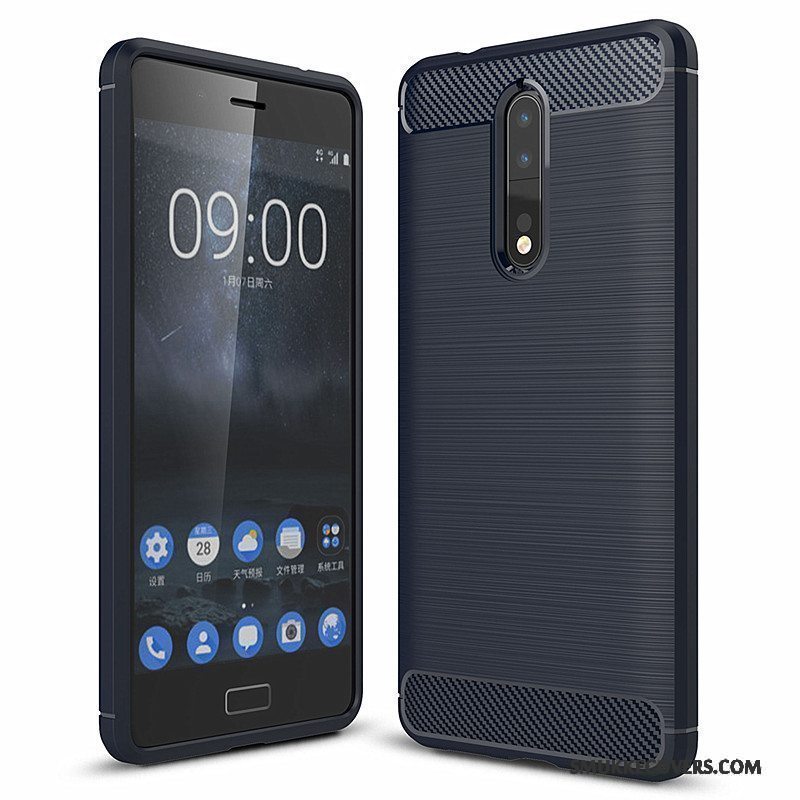 Etui Nokia 8 Tasker Fiber Rød, Cover Nokia 8 Beskyttelse Telefon