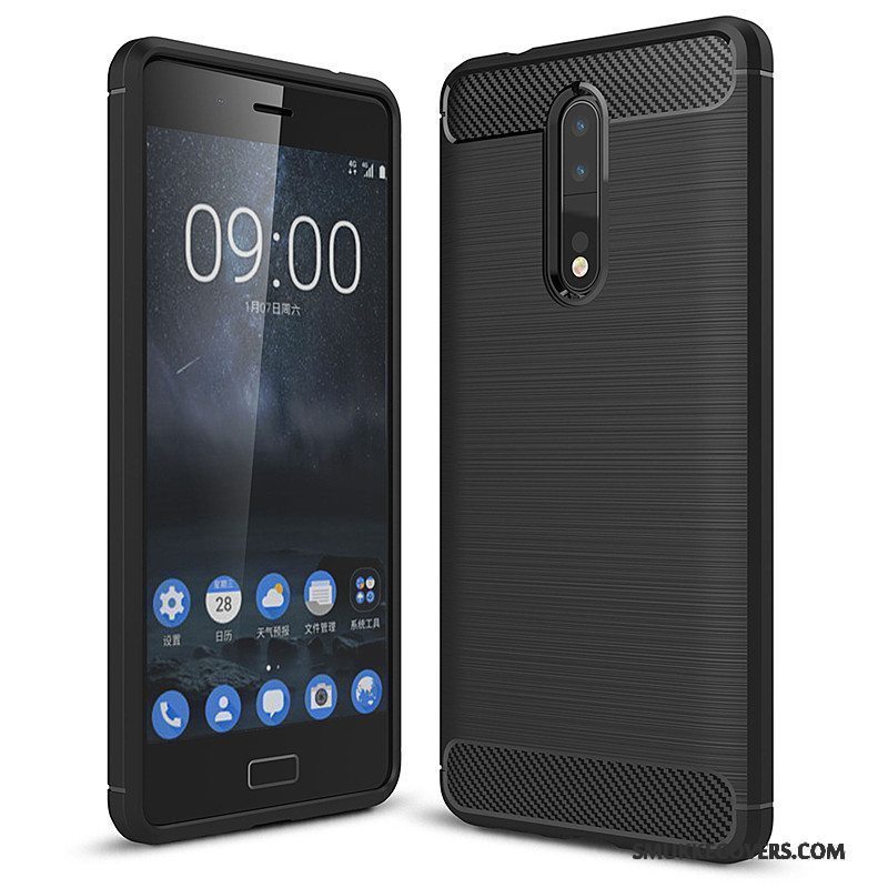 Etui Nokia 8 Tasker Fiber Rød, Cover Nokia 8 Beskyttelse Telefon