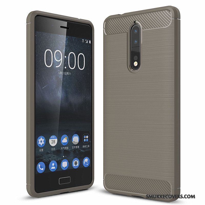 Etui Nokia 8 Tasker Fiber Rød, Cover Nokia 8 Beskyttelse Telefon