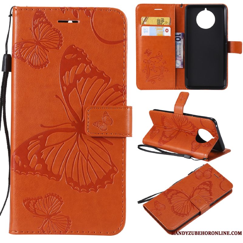 Etui Nokia 9 Pureview Beskyttelse Mønster Anti-fald, Cover Nokia 9 Pureview Læder Sommerfugl Blomster Kort