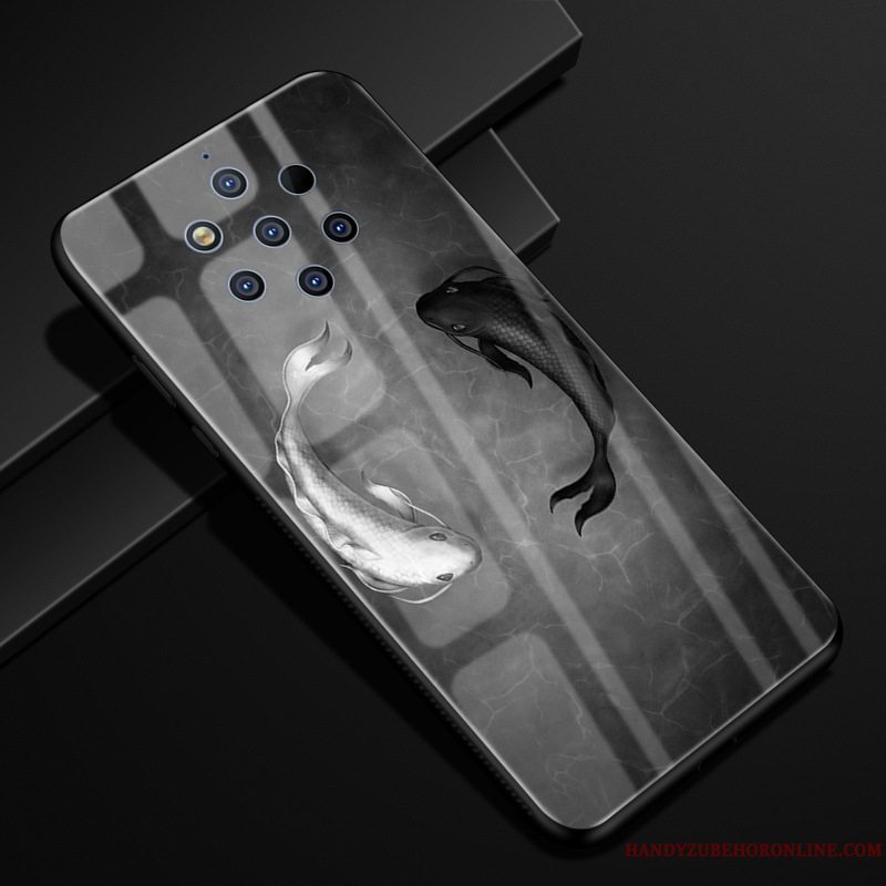 Etui Nokia 9 Pureview Cartoon Telefonlyserød, Cover Nokia 9 Pureview Beskyttelse Anti-fald Glas