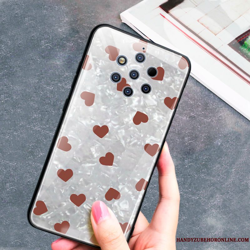 Etui Nokia 9 Pureview Kreativ Glas Rød, Cover Nokia 9 Pureview Beskyttelse Anti-fald Trendy