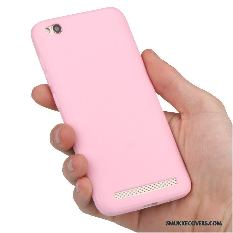 Etui Redmi 5a Blød Anti-fald Lyserød, Cover Redmi 5a Tasker Nubuck Telefon