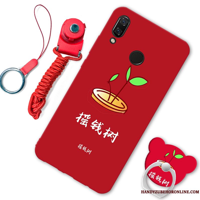 Etui Redmi 7 Blød Sort Telefon, Cover Redmi 7 Beskyttelse Rød Anti-fald