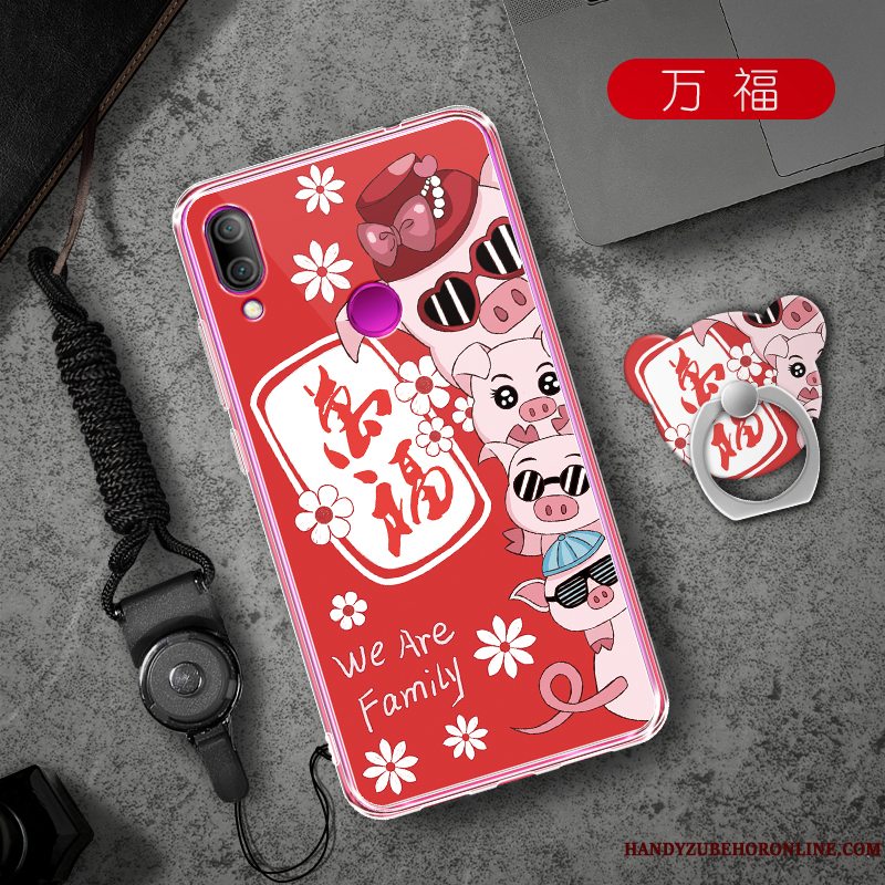 Etui Redmi 7 Kreativ Lyserød Telefon, Cover Redmi 7 Cartoon Trend Net Red