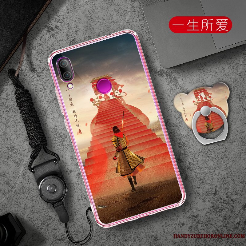 Etui Redmi 7 Kreativ Lyserød Telefon, Cover Redmi 7 Cartoon Trend Net Red