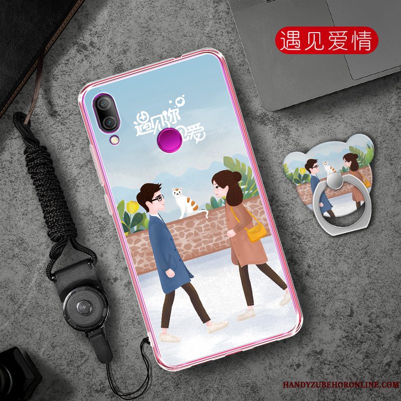 Etui Redmi 7 Kreativ Lyserød Telefon, Cover Redmi 7 Cartoon Trend Net Red