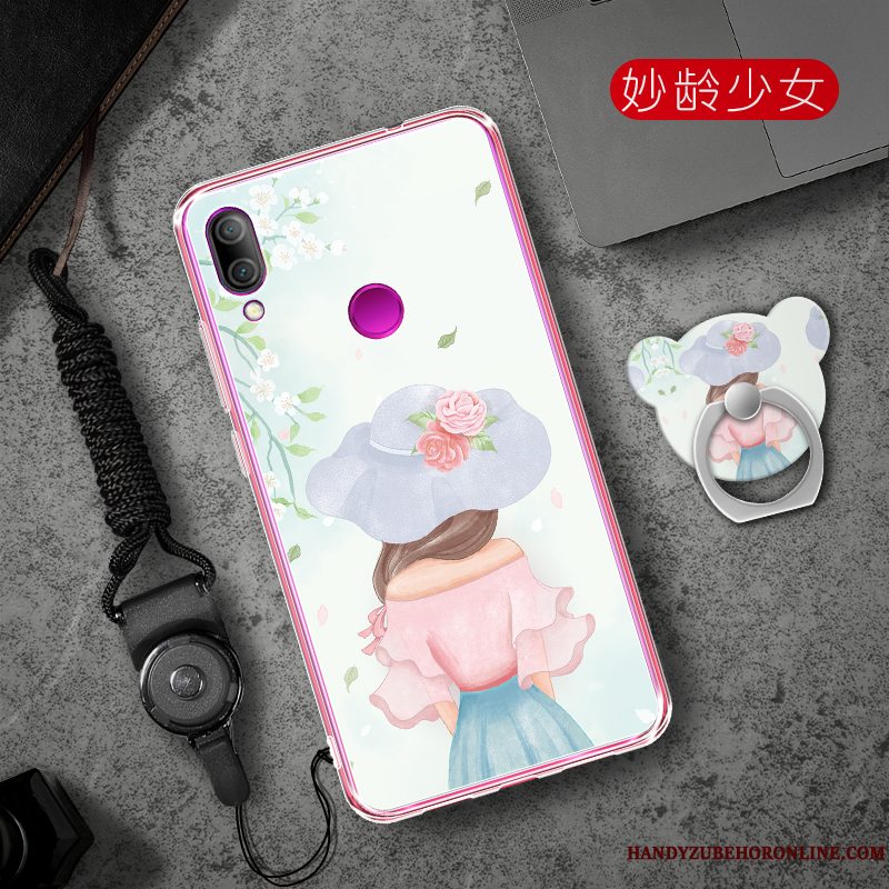 Etui Redmi 7 Kreativ Lyserød Telefon, Cover Redmi 7 Cartoon Trend Net Red