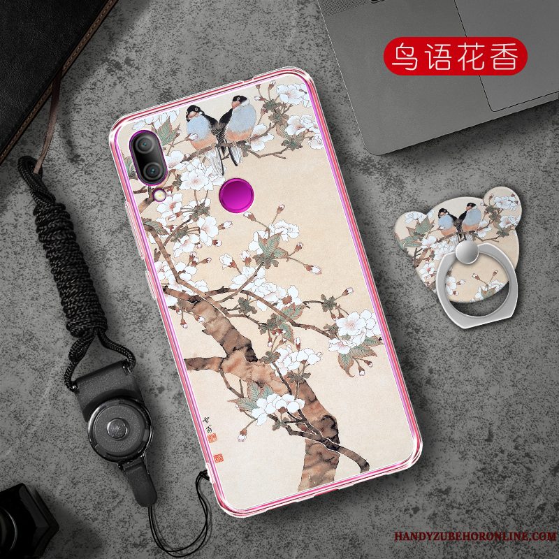 Etui Redmi 7 Kreativ Lyserød Telefon, Cover Redmi 7 Cartoon Trend Net Red