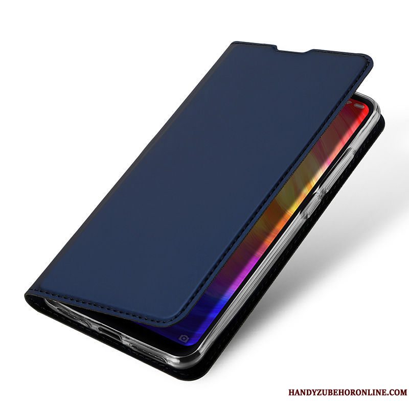 Etui Redmi 7 Læder Anti-fald Lille Sektion, Cover Redmi 7 Folio Telefonsort