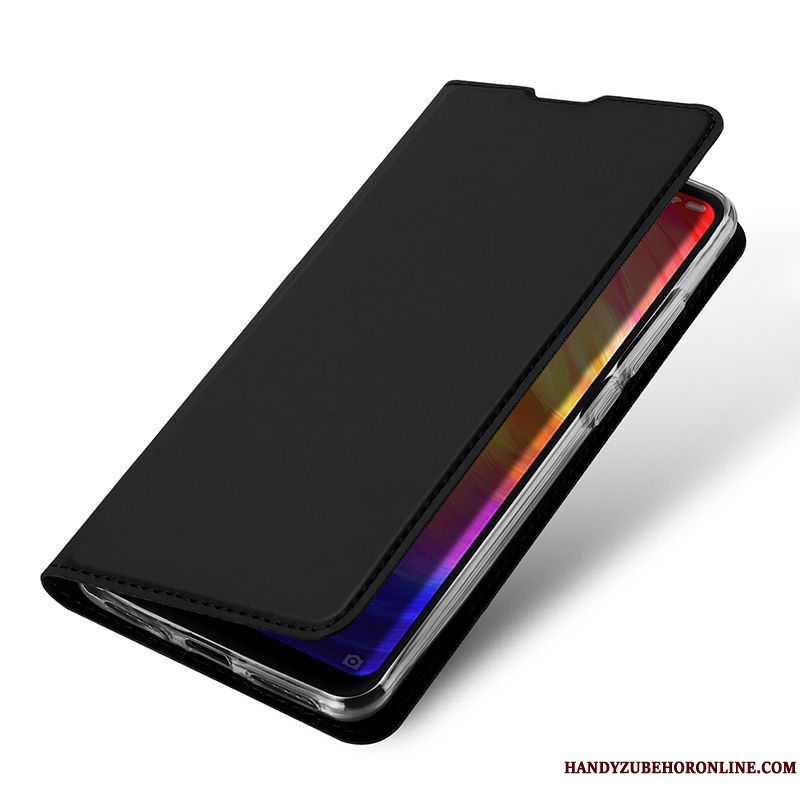 Etui Redmi 7 Læder Anti-fald Lille Sektion, Cover Redmi 7 Folio Telefonsort