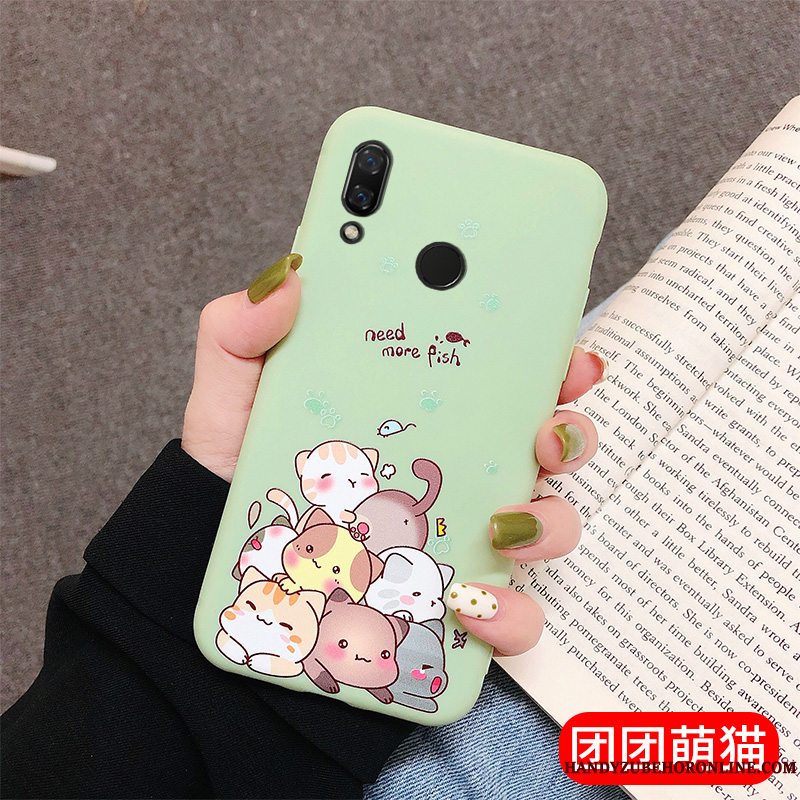 Etui Redmi 7 Malet Hærdning Telefon, Cover Redmi 7 Blød Rød Trendy