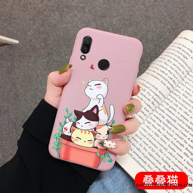Etui Redmi 7 Malet Hærdning Telefon, Cover Redmi 7 Blød Rød Trendy