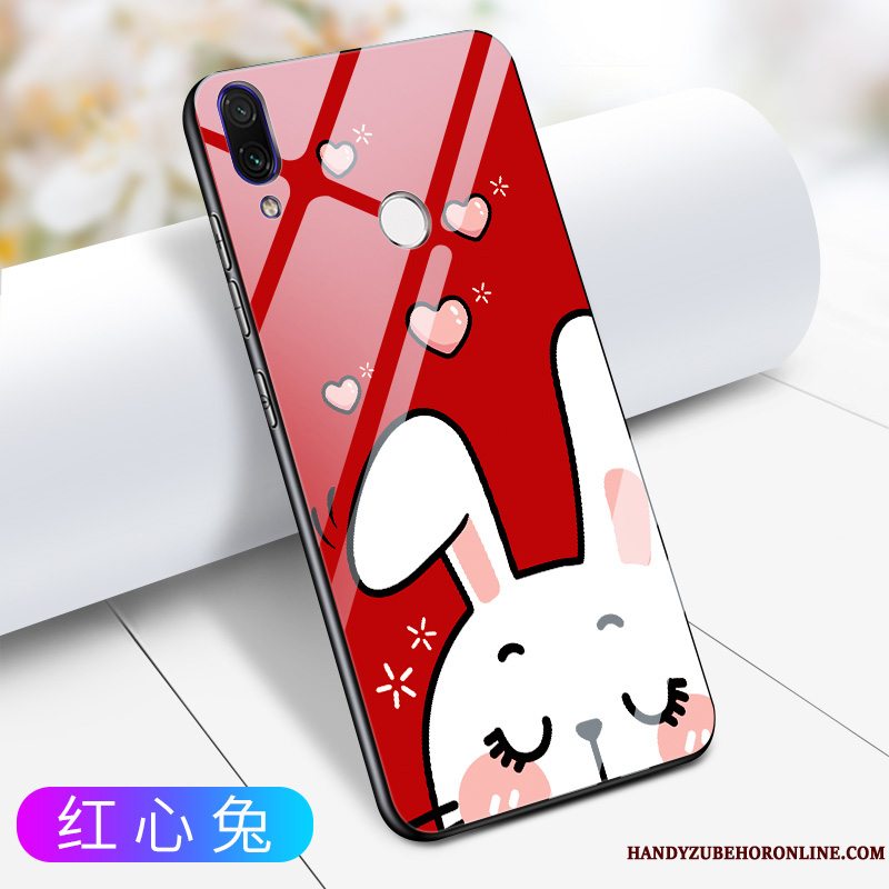 Etui Redmi 7 Tasker Net Red Trendy, Cover Redmi 7 Silikone Glas Sort