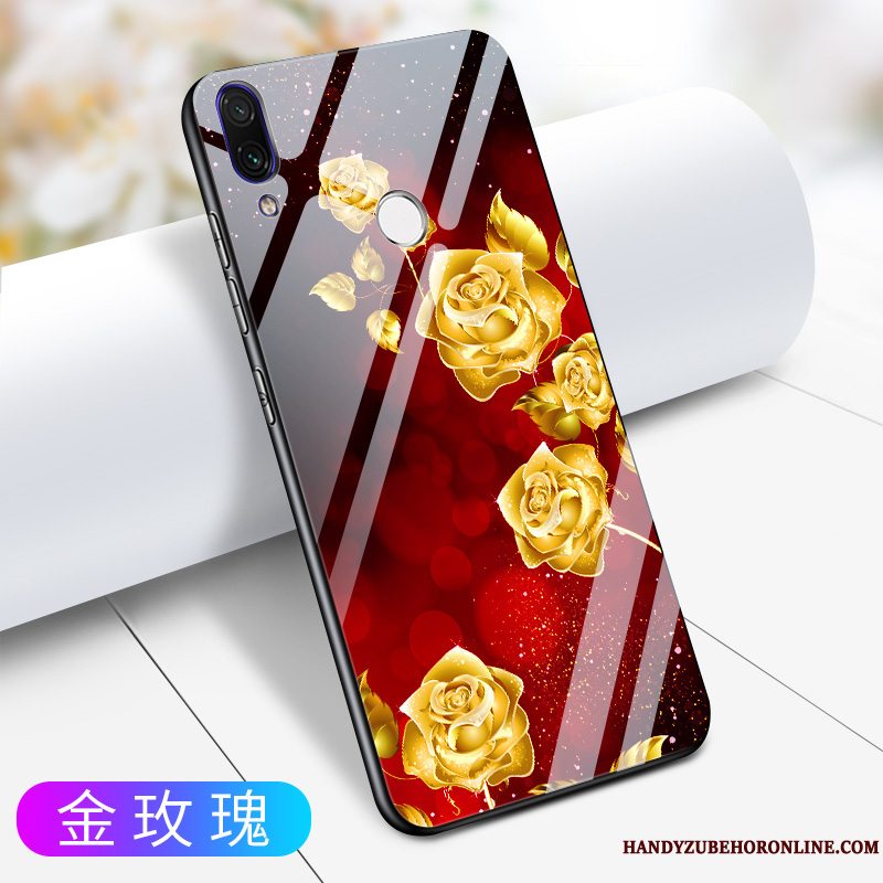 Etui Redmi 7 Tasker Net Red Trendy, Cover Redmi 7 Silikone Glas Sort