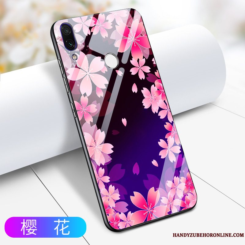 Etui Redmi 7 Tasker Net Red Trendy, Cover Redmi 7 Silikone Glas Sort