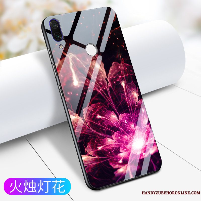 Etui Redmi 7 Tasker Net Red Trendy, Cover Redmi 7 Silikone Glas Sort