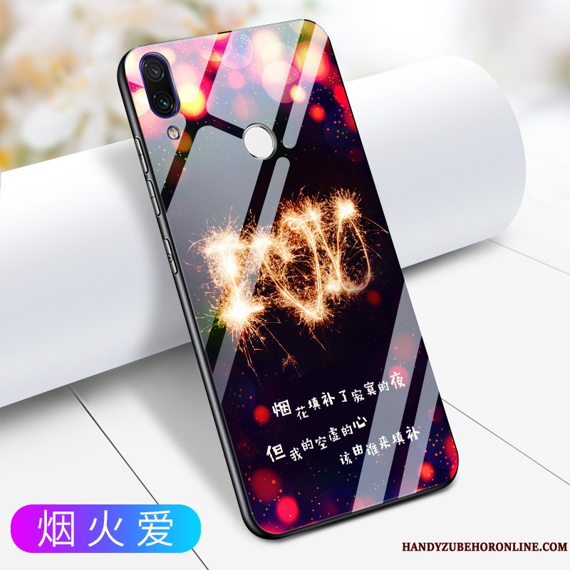 Etui Redmi 7 Tasker Net Red Trendy, Cover Redmi 7 Silikone Glas Sort