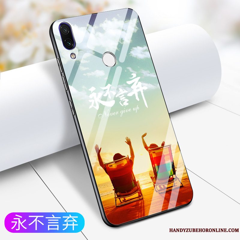 Etui Redmi 7 Tasker Net Red Trendy, Cover Redmi 7 Silikone Glas Sort